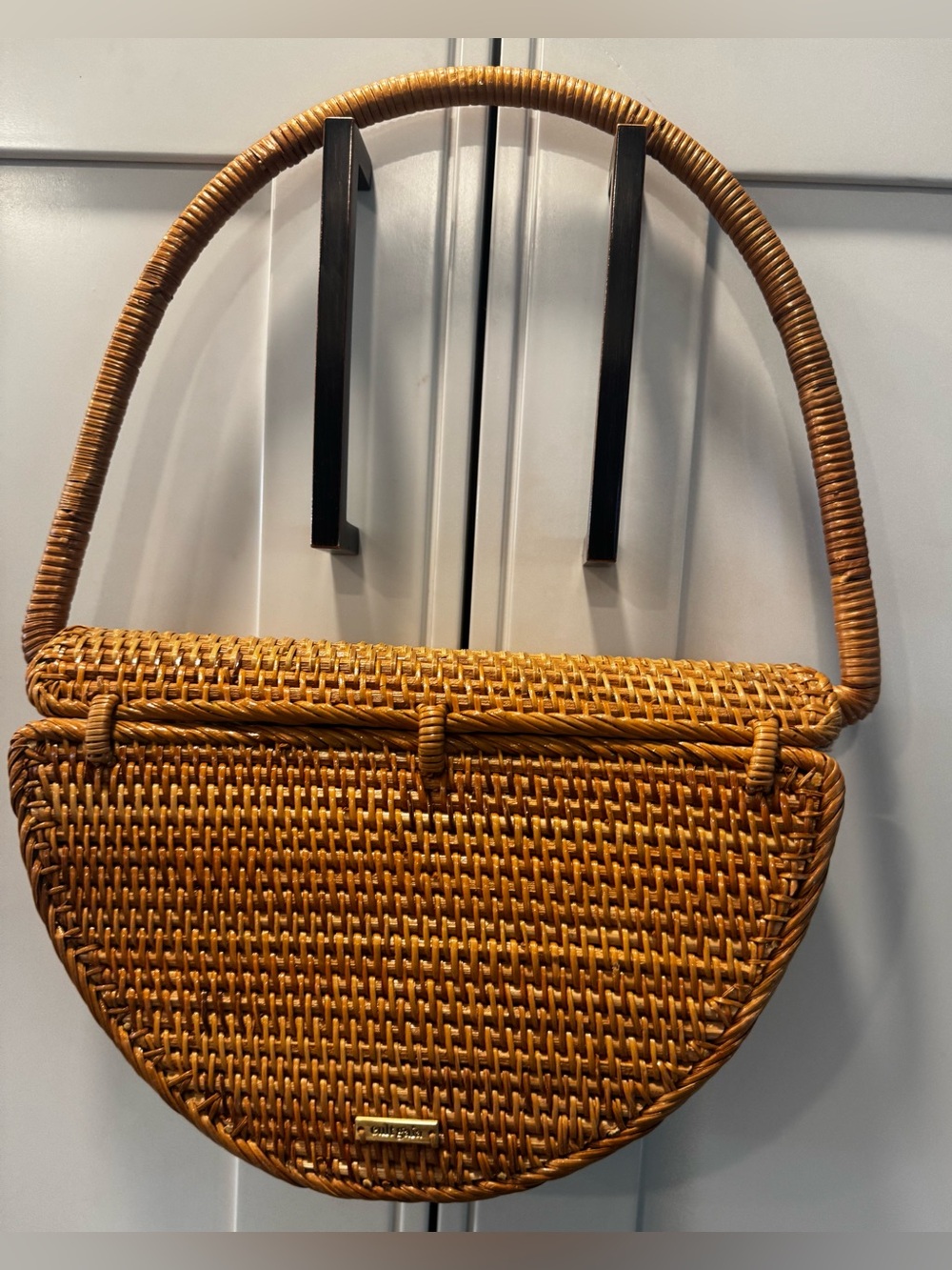 CULT GAIA Ryka Rattan Ark Handbag Purse - Picture 2 of 9